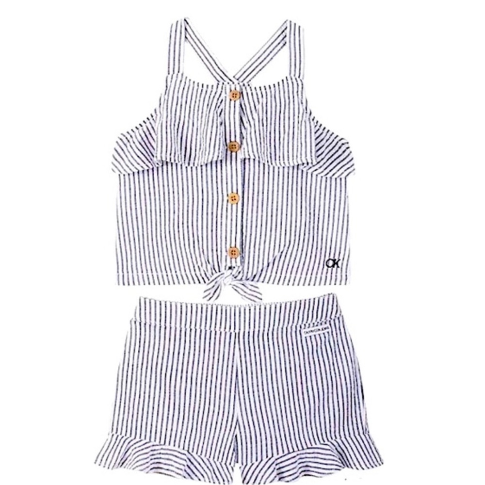 Calvin Klein| 2pc Seersucker Tank top and shorts 4T Matching set